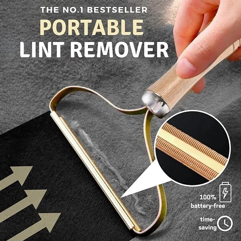 Pet Lint Hair Remover Brush with Wood Handle