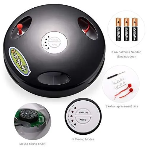 PetDroid 2019 Interactive Robotic Cat Toy,Hanging Electric Concealed Motion Cat Mouse Tail Toy,2nd Generation (Black)