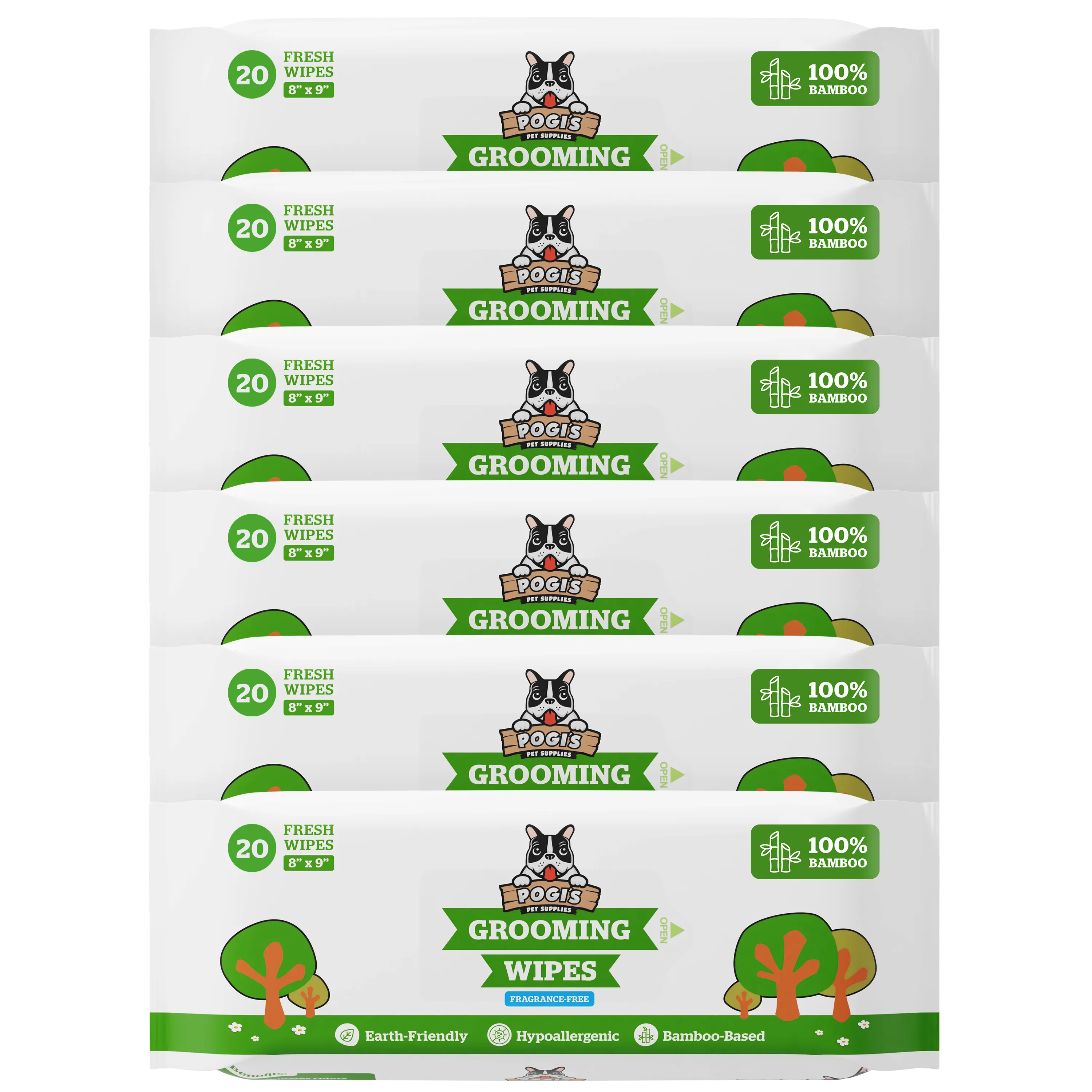 Pogi's Plant-Based Dog Grooming Wipes Travel Packs
