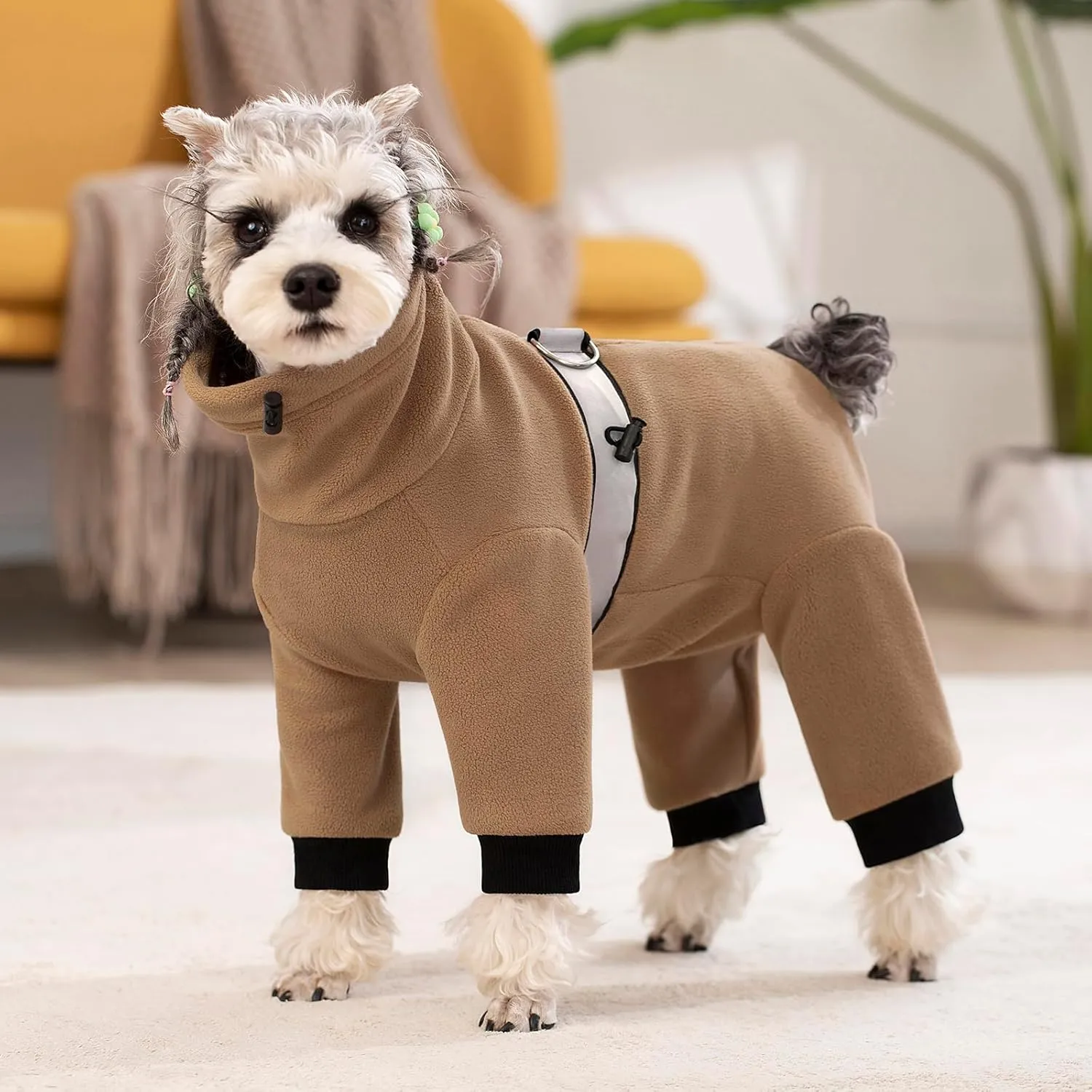 Polar Fleece Dog Coats for Small Medium Dogs, Winter Jacket Sweater Vest Bodysuit, Four-Legged Warm Clothes Pajamas