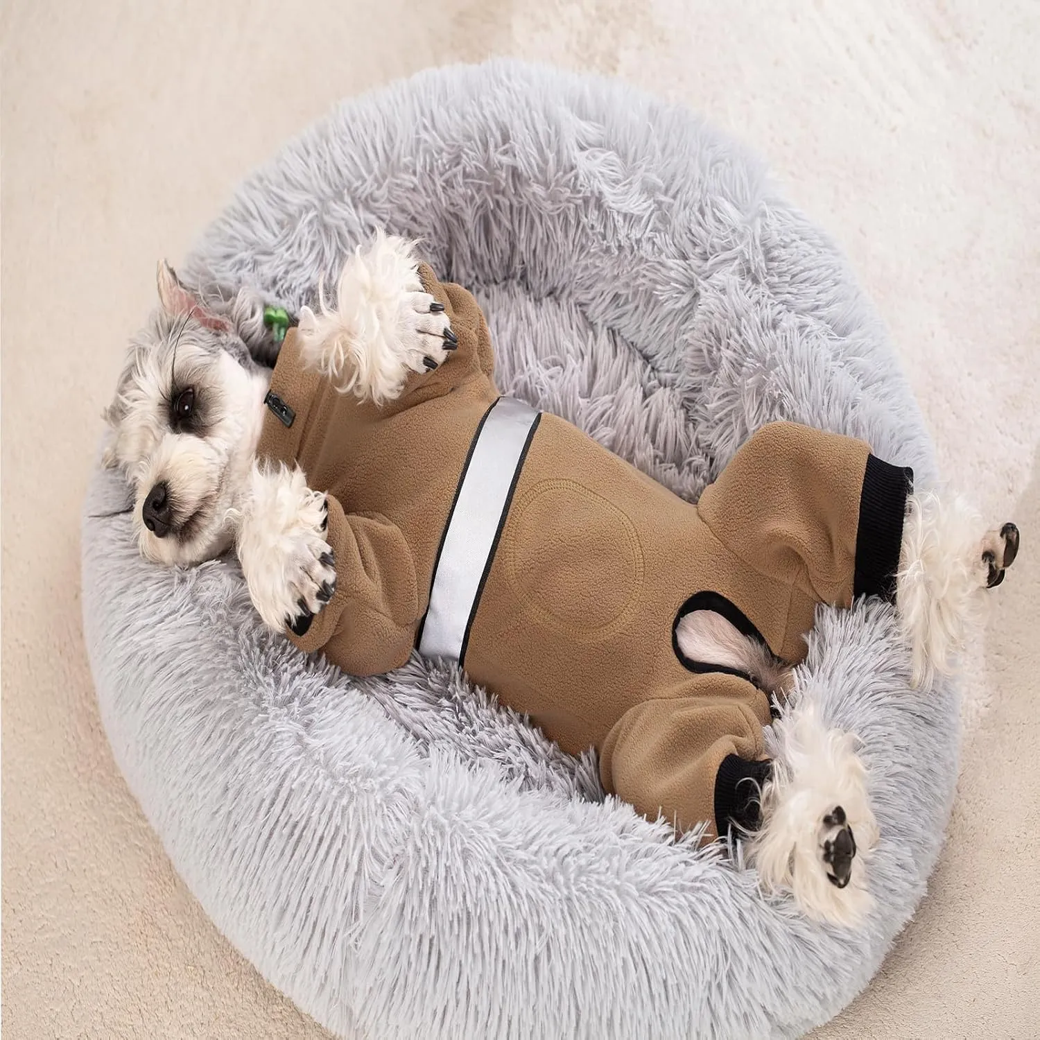 Polar Fleece Dog Coats for Small Medium Dogs, Winter Jacket Sweater Vest Bodysuit, Four-Legged Warm Clothes Pajamas