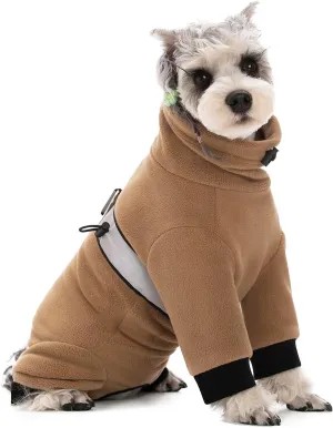Polar Fleece Dog Coats for Small Medium Dogs, Winter Jacket Sweater Vest Bodysuit, Four-Legged Warm Clothes Pajamas