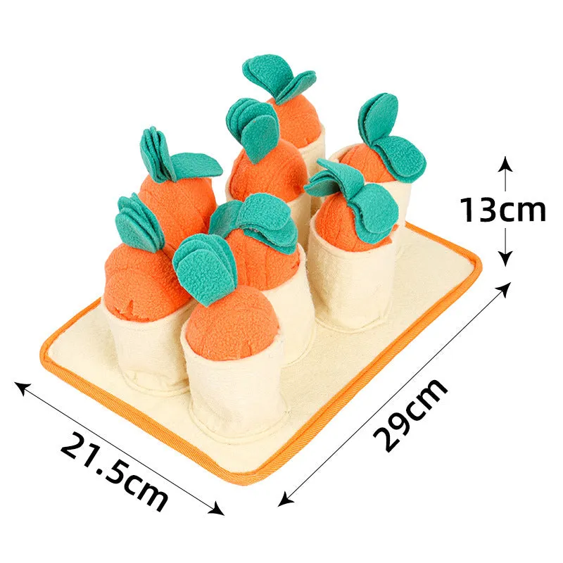 Pulling the Carrot Pet Sniffing Plush Toy Energy Draining Dog Toy