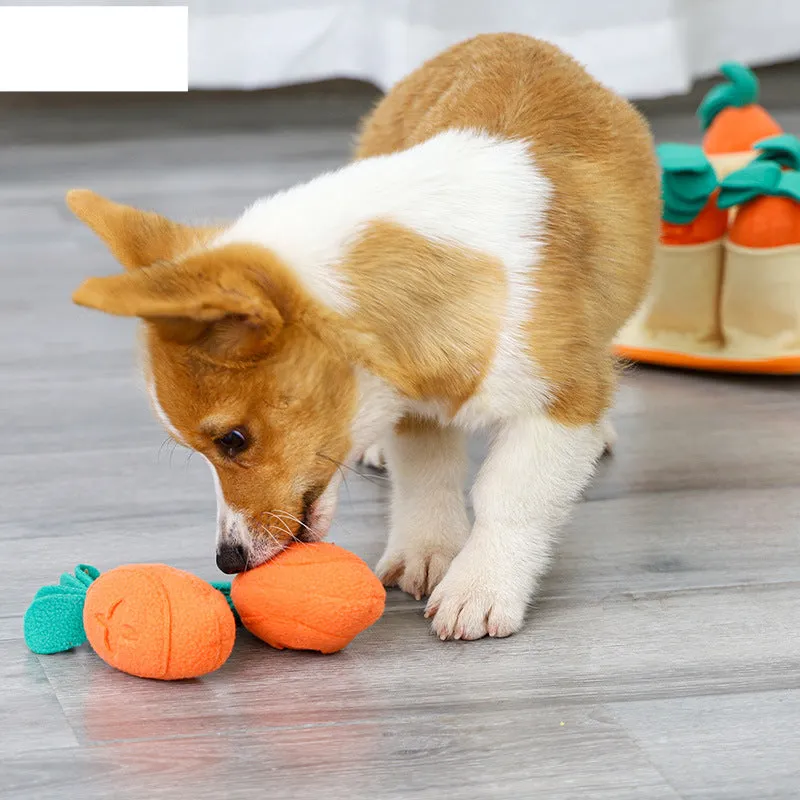 Pulling the Carrot Pet Sniffing Plush Toy Energy Draining Dog Toy