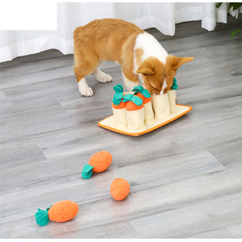 Pulling the Carrot Pet Sniffing Plush Toy Energy Draining Dog Toy