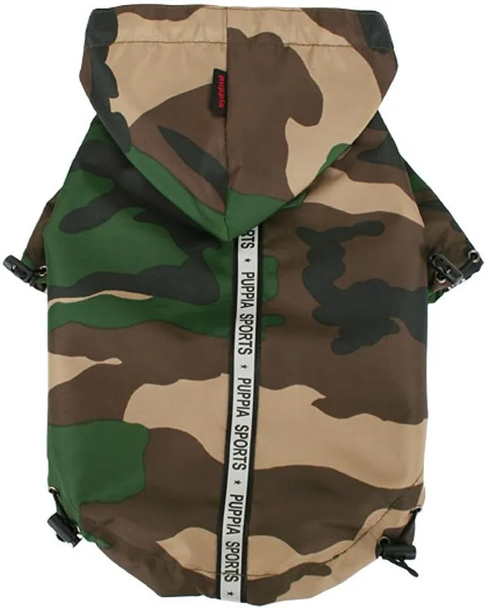 Puppia Authentic Base Jumper Raincoat, Medium, Camo