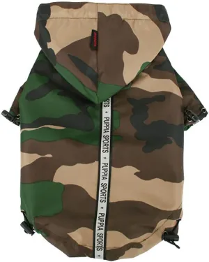 Puppia Authentic Base Jumper Raincoat, Medium, Camo