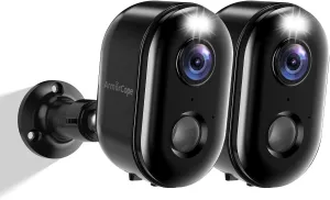 Security Cameras Wireless Outdoor, Battery Powered 2k Color Night Vision, AI Motion Detection,IP66 Weatherproof, 2-Way Talk, SD/Cloud Storage,Cameras for Home Security-2 Pack
