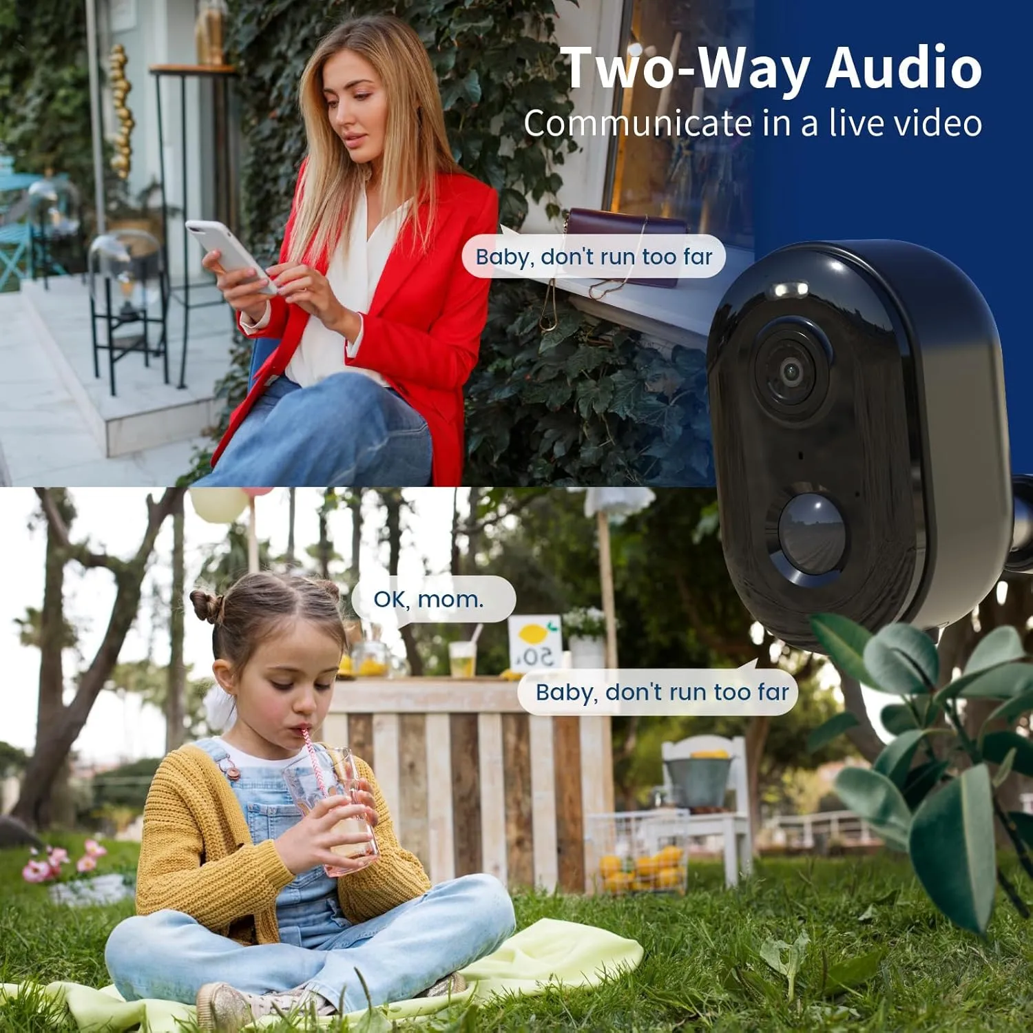 Security Cameras Wireless Outdoor, Battery Powered 2k Color Night Vision, AI Motion Detection,IP66 Weatherproof, 2-Way Talk, SD/Cloud Storage,Cameras for Home Security-2 Pack