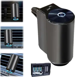 Smart Car Air Freshener with Three Adjustable, 2024 New Intelligent Car Aroma, Aromatizante Para Carro Inteligente, Portable Rechargeable Smart Car Aromatherapy Diffuser for Car Office Hotel