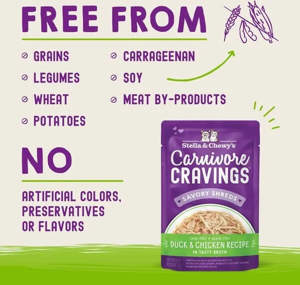 Stella & Chewy's Carnivore Cravings Duck and Chicken Wet Cat Food - 2.8 Oz - Case of 24