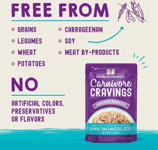 Stella & Chewy's Carnivore Cravings Salmon and Tuna Wet Cat Food - 2.8 Oz - Case of 24