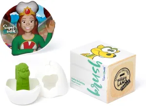SuperMouth Bristles Baby Finger Brush  Soft Silicone Bristles, Bite Block Protects Fingers, Flashlight for Easy Cleaning, Egg Storage Base, Augmented Reality App, Infant & Toddler Oral Care