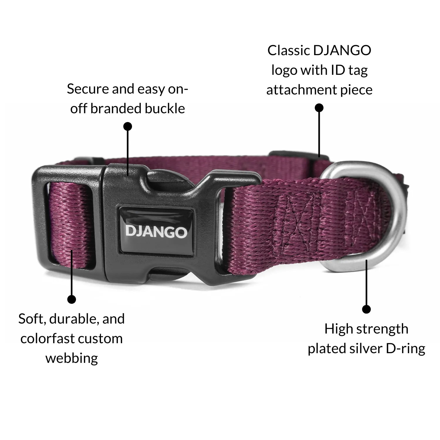 Tahoe Dog Collar - Raspberry Purple