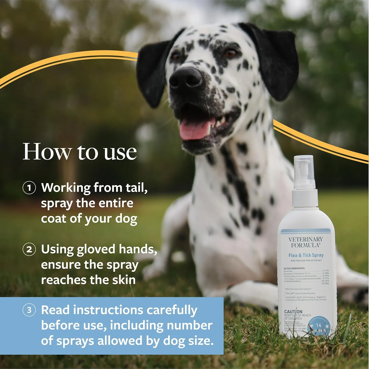 Veterinary Formula Flea and Tick Spray for Dogs, 8 oz  Easy-to-Use Dog Flea Spray, Kills on Contact, Prevents Egg & Larval Development for 14 weeks