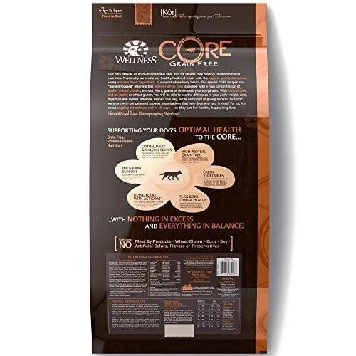 Wellness Core Natural Grain Free Dry Dog Food, Original Turkey & Chicken, 26-Pound Bag