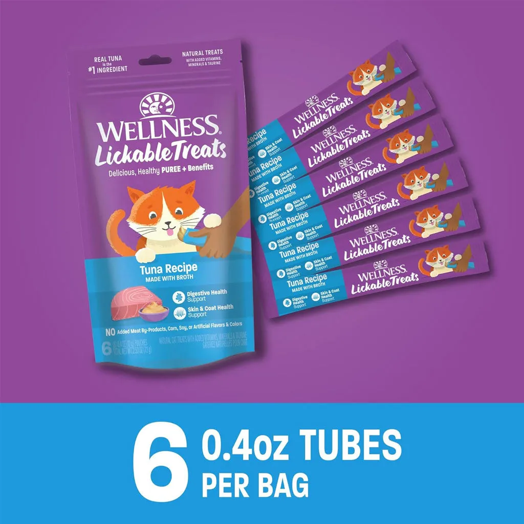 Wellness Lickable Treats Tuna Recipe Natural Treats for Cats, 2.5-oz