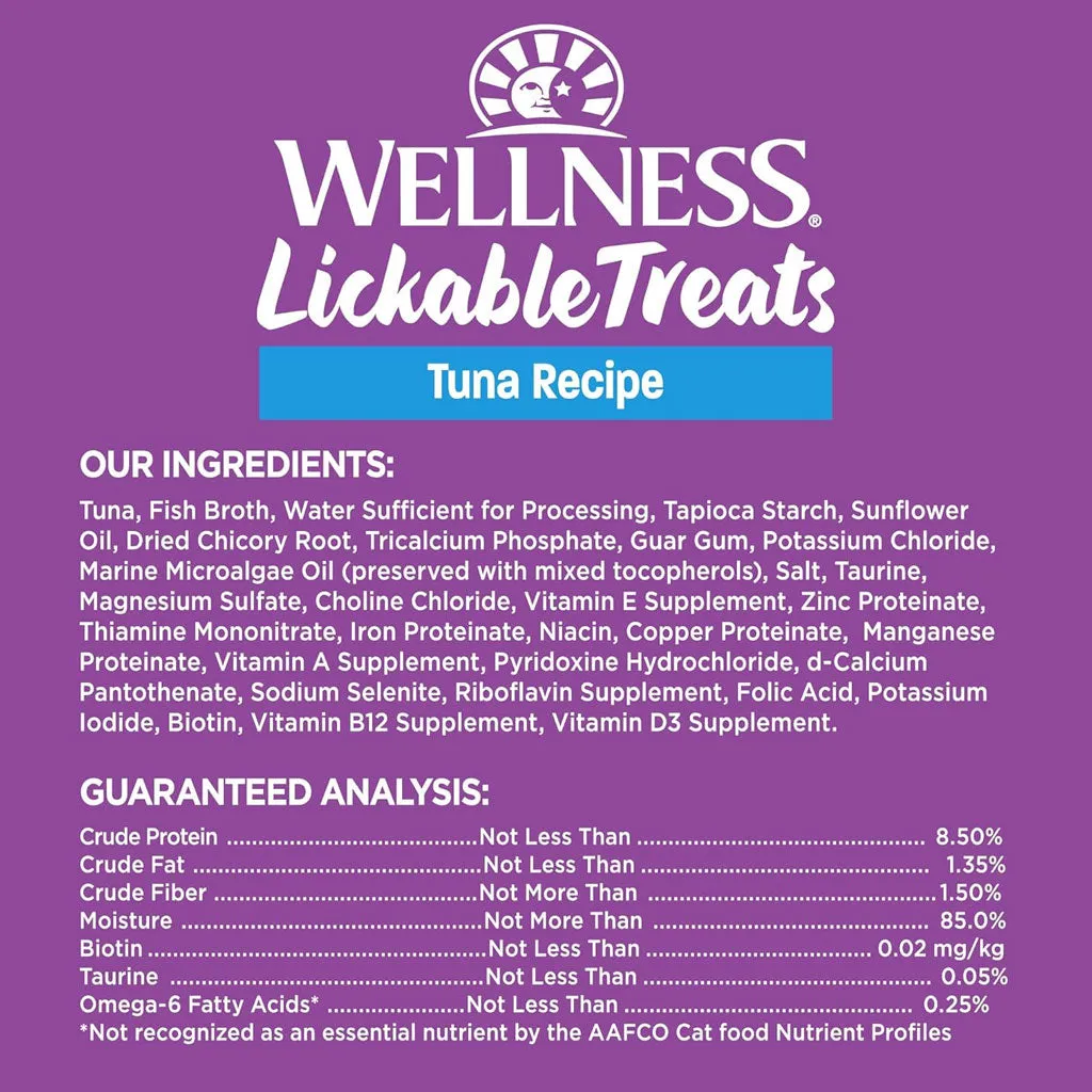 Wellness Lickable Treats Tuna Recipe Natural Treats for Cats, 2.5-oz