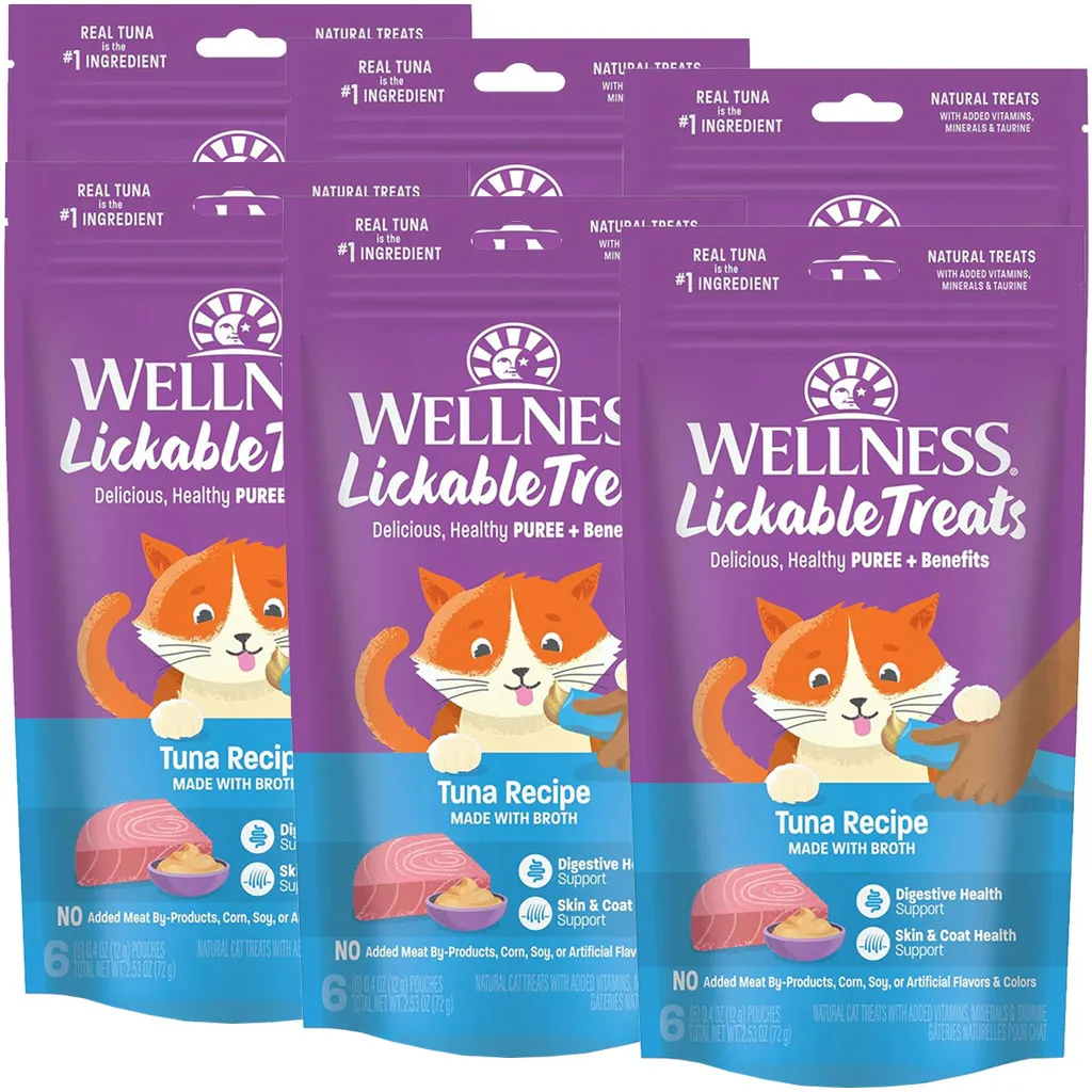 Wellness Lickable Treats Tuna Recipe Natural Treats for Cats, 2.5-oz