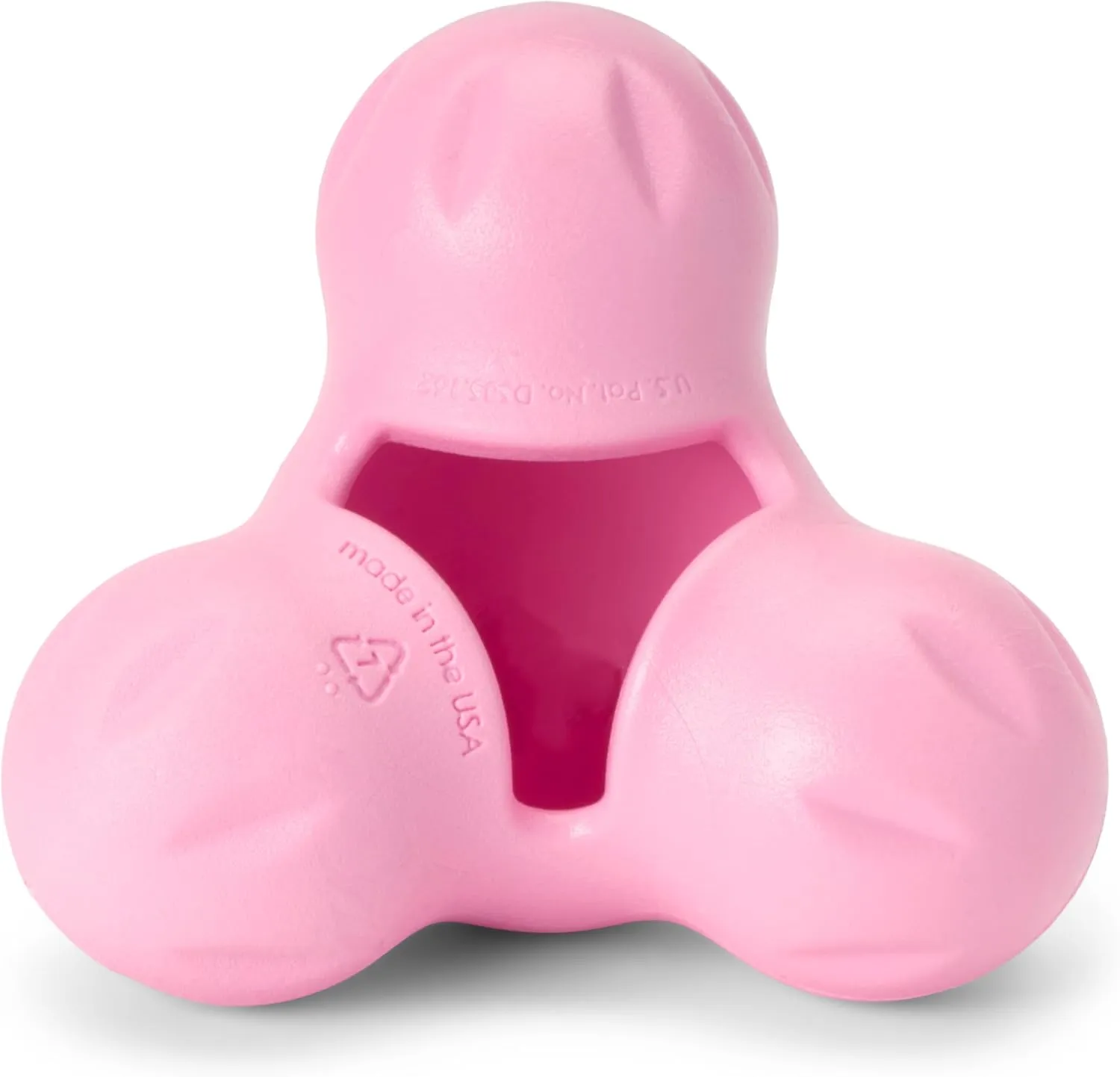 WEST PAW Zogoflex Tux Treat Dispensing Dog Chew Toy  Interactive Chewing Toy for Dogs  Dog Games for Aggressive Chewers, Fetch, Catch  Holds Kibble, Treats, Small 4", Bubblegum
