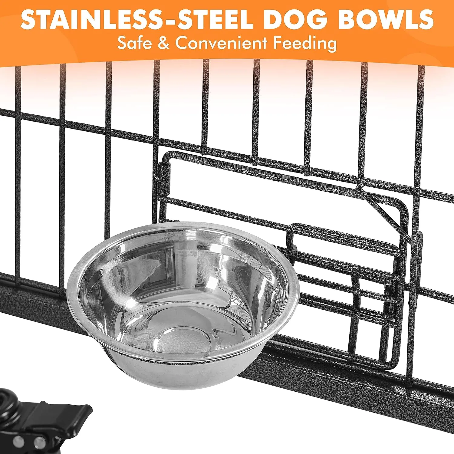 Yaheetech 42'' Stackable Dog Crate w/Divider Heavy Duty Dog Cage with Open Top/2 Removable Trays Rolling Pet Cage for Small/Medium Dogs 2 pcs